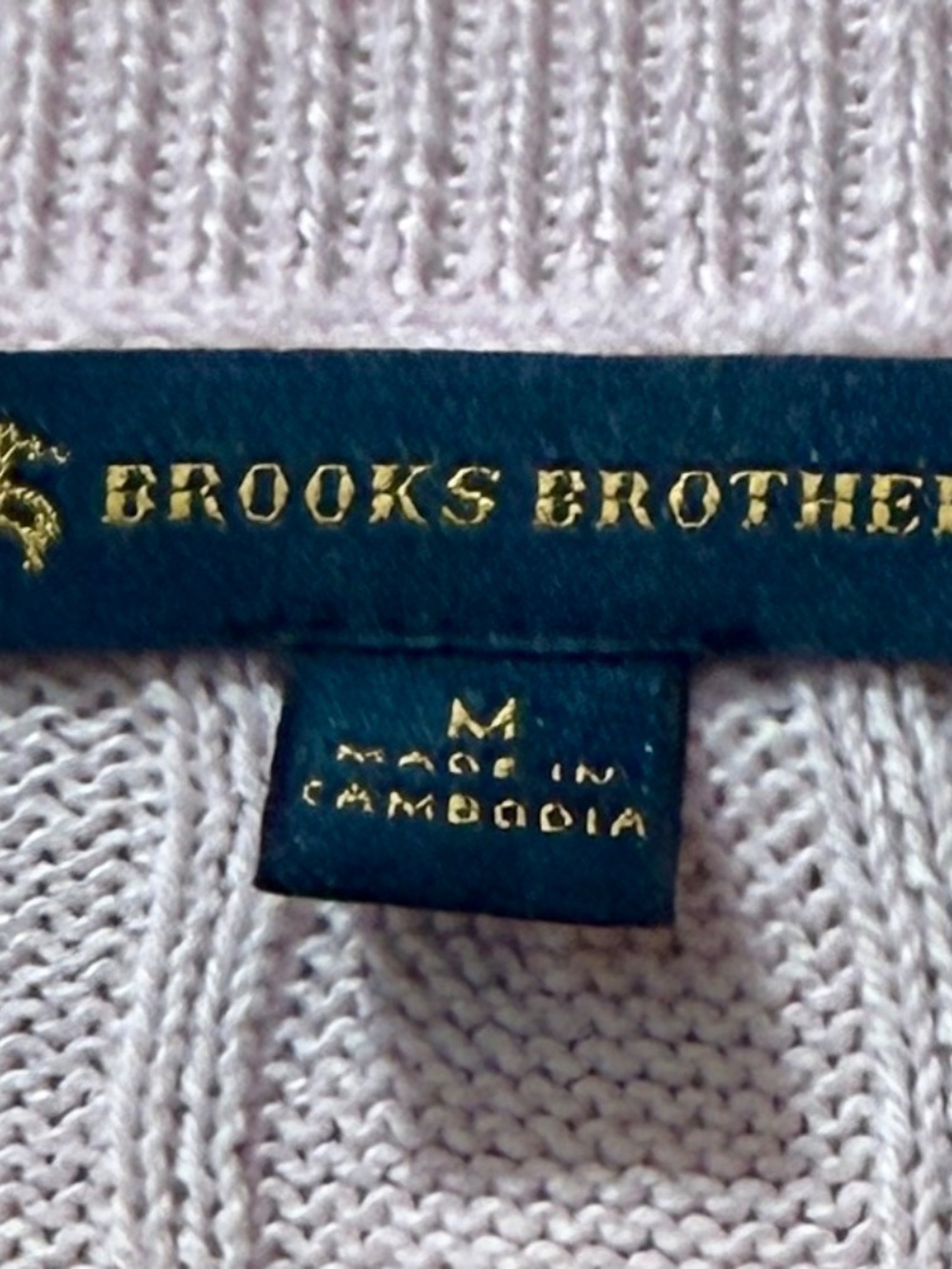 Brooks Brothers Supima® Cotton Cable Crewneck Sweater Pink M - Picture 5 of 6